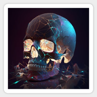 Digital Light Fire Skull Sticker